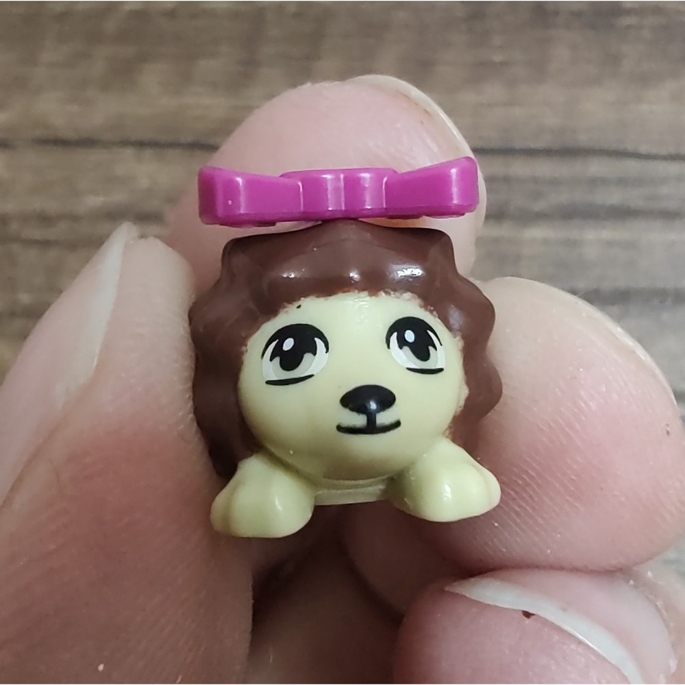 LEGO FRIENDS HEDGEHOG brown animal creature pet minifigure Porcupine Pink Bow